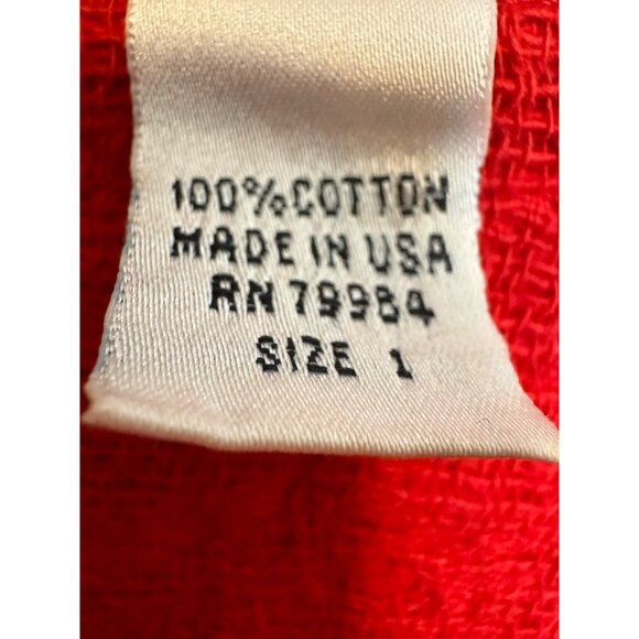 Vintage Chicos Design Womens Button-Up Jacket Size 1 Long Sleeve Red 100% Cotton - Picture 4 of 5
